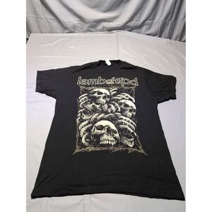 Lamb of God T Shirt Mens Large Black‎ Skulls Metal Band Graphic Tee